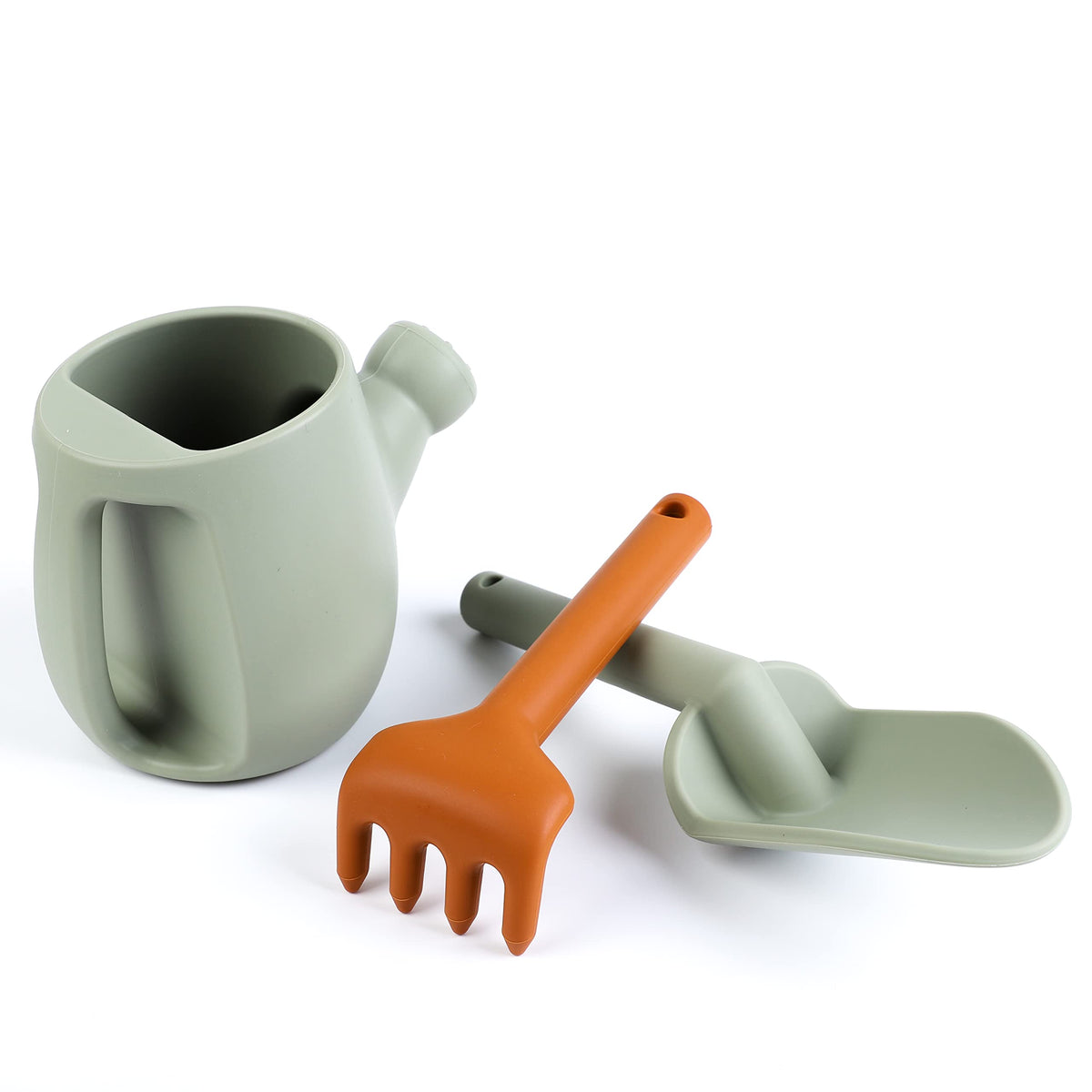 BLUE GINKGO small hand rake in silicone, safe for gentle digging.