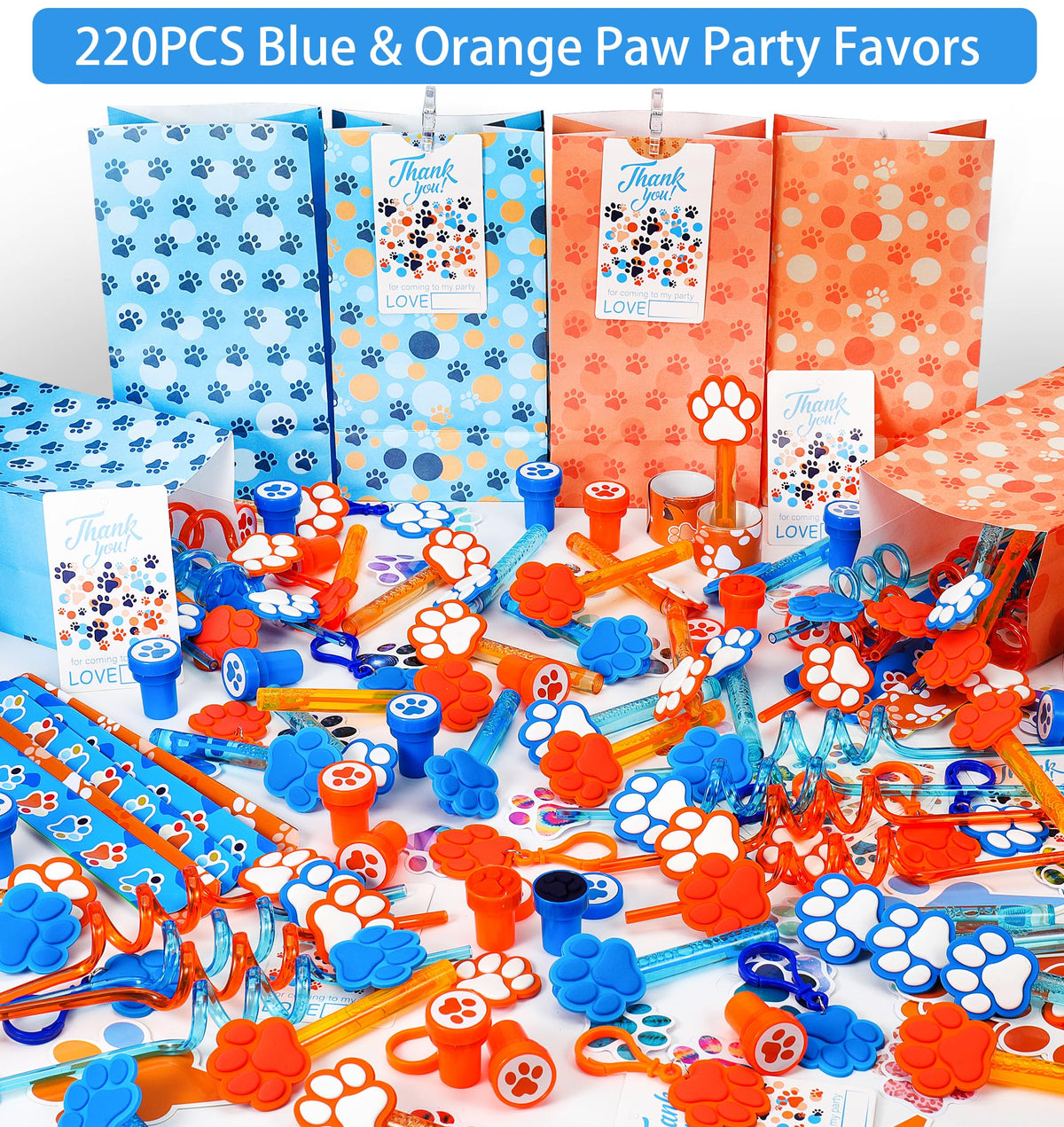 Blue Hydrangea blue paw favors slap bracelets deliver easy, interactive fun.