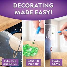 Blue Marble gem kit includes 1,000+ colorful gems for creative decorating.
