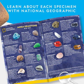 Blue Marble gemstone varieties such as tiger's eye and fluorite showcased.