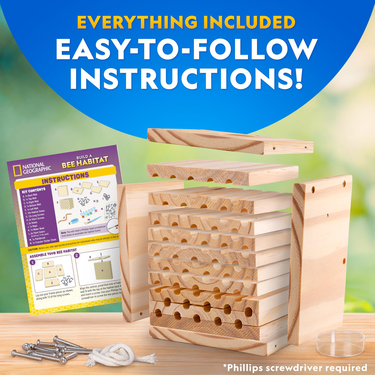 Blue Marble bee habitat kit paintbrush included for detailed painting