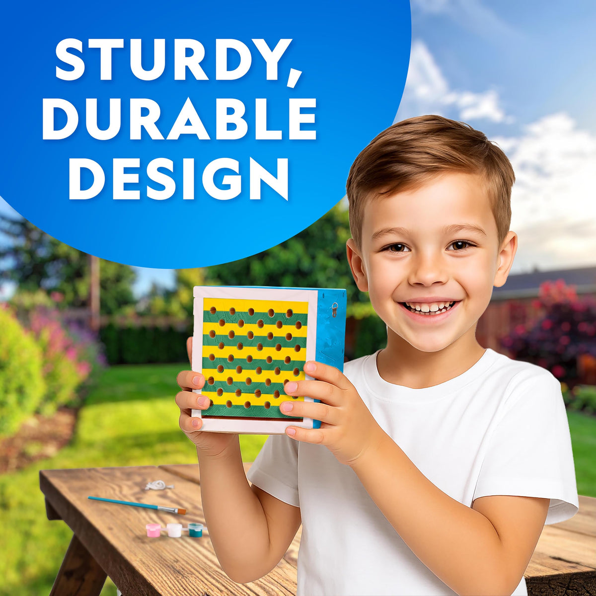 Blue Marble bee habitat kit stickers add nature-inspired accents to the house