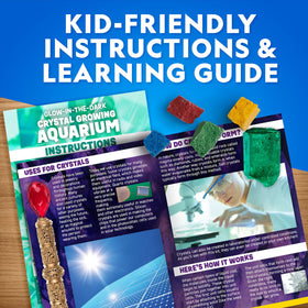 Blue Marble crystal solution and resources included for a complete growing kit.