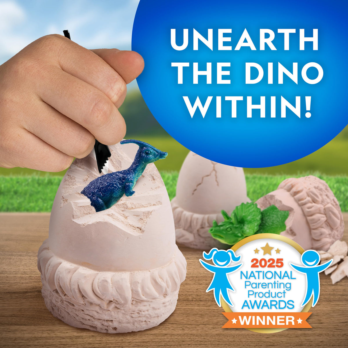 Blue Marble dino bricks inside—hands-on discovery and learning