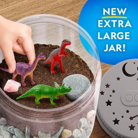 Blue Marble Dinosaur Terrarium real rock specimens add texture and prehistoric vibe