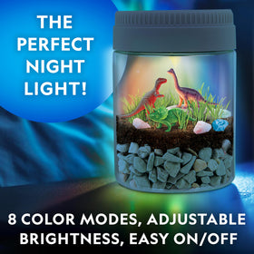Blue Marble Dinosaur Terrarium ryegrass seeds and peat support kid-friendly growing
