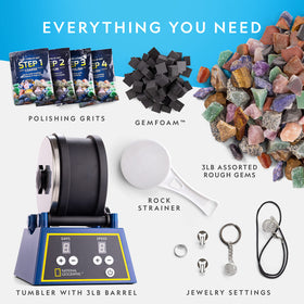 Blue Marble 3 lb extra-large barrel fits more rocks per cycle