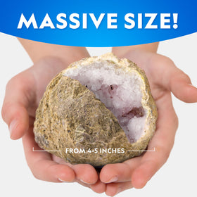Blue Marble geode kit uses a genuine natural specimen to spark curiosity.