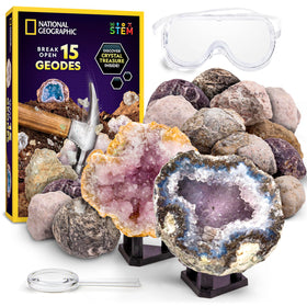 Blue Marble geodes kit showing crystal interiors for hands-on geology learning