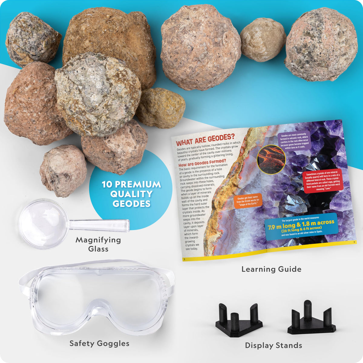 Blue Marble break open geodes in action to spark curiosity and discovery.