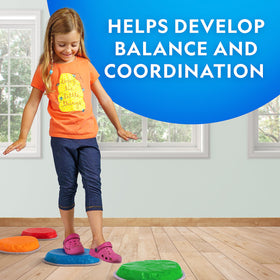 Blue Marble stepping stones suit both indoors and outdoors for versatile play.