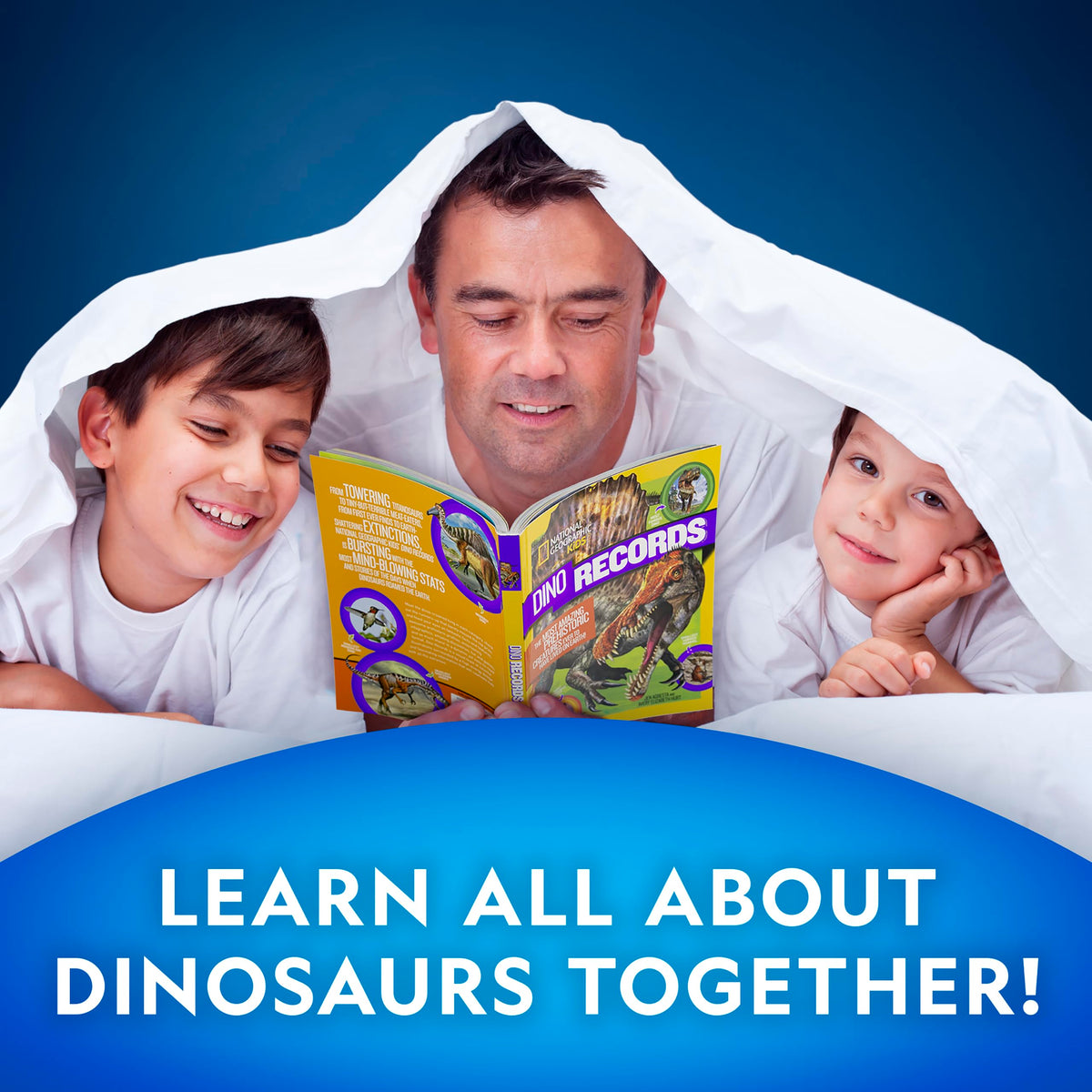Blue Marble Kids Reading with Book child studying the dinosaur activity book.