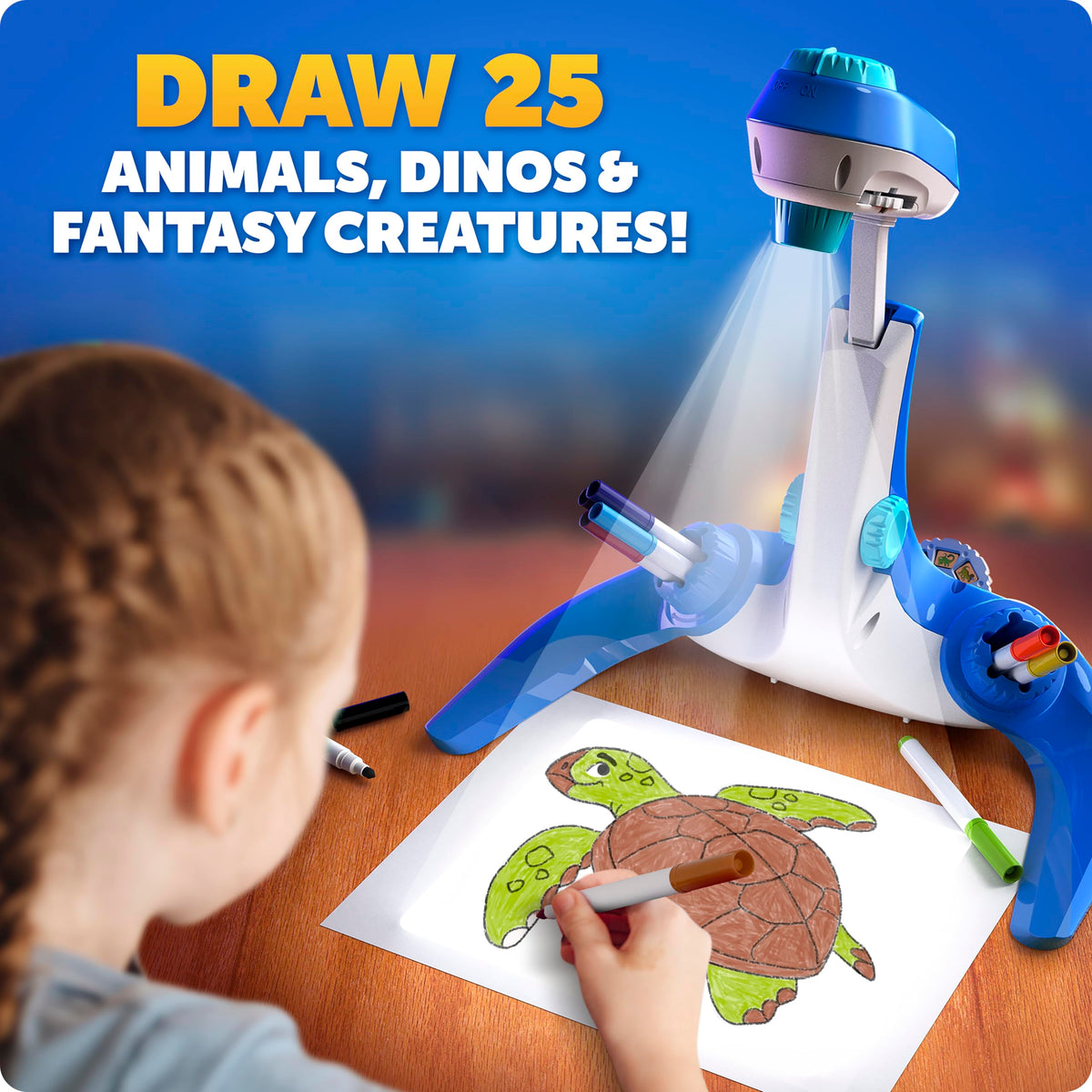 Blue Marble Learn to Draw Projector disc 1 with illustrated guide helps kids start tracing confidently