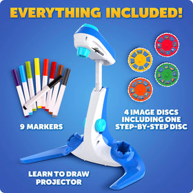 Blue Marble Learn to Draw Projector folding legs enables easy storage and portable crafting