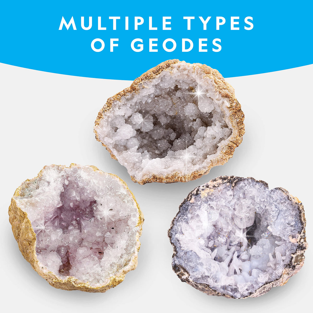Blue Marble Magnifying Glass Inspection enables close-up study of crystal formations.