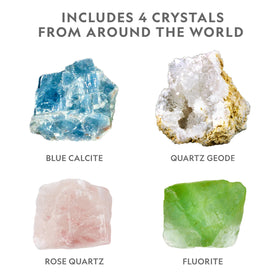 Blue Marble Mega Crystal Growing Kit learning guide included helps kids explore crystal science concepts.