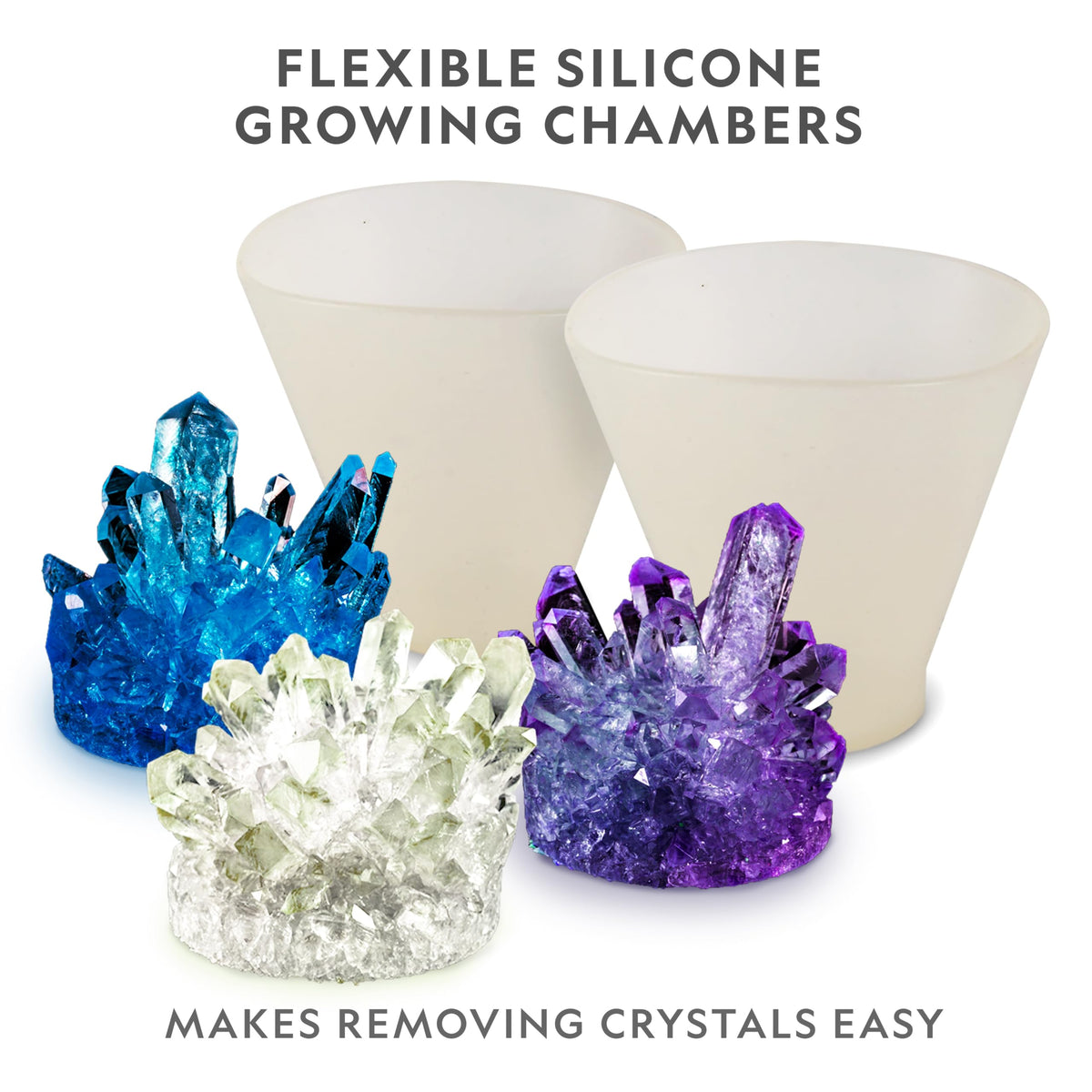 Blue Marble National Geographic Mega Crystal Growing Kit includes real gemstones for hands-on learning.