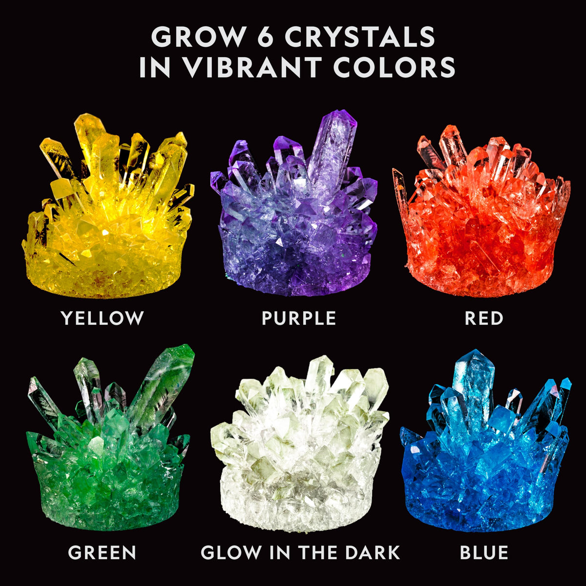 Blue Marble Mega Crystal Growing Kit silicone chambers simplify crystal growth for beginners.