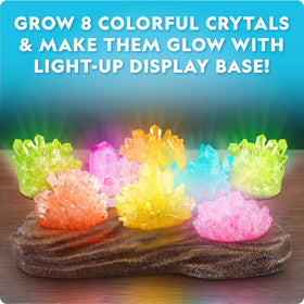 Blue Marble Mega Crystal Growing Kit with silicone chambers enables easy, mess-free growing.