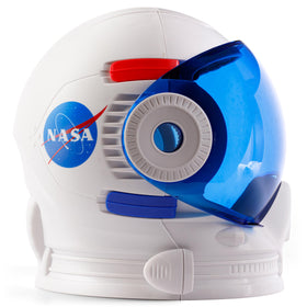 Blue Marble NASA astronaut helmet with a functional visor for interactive play.