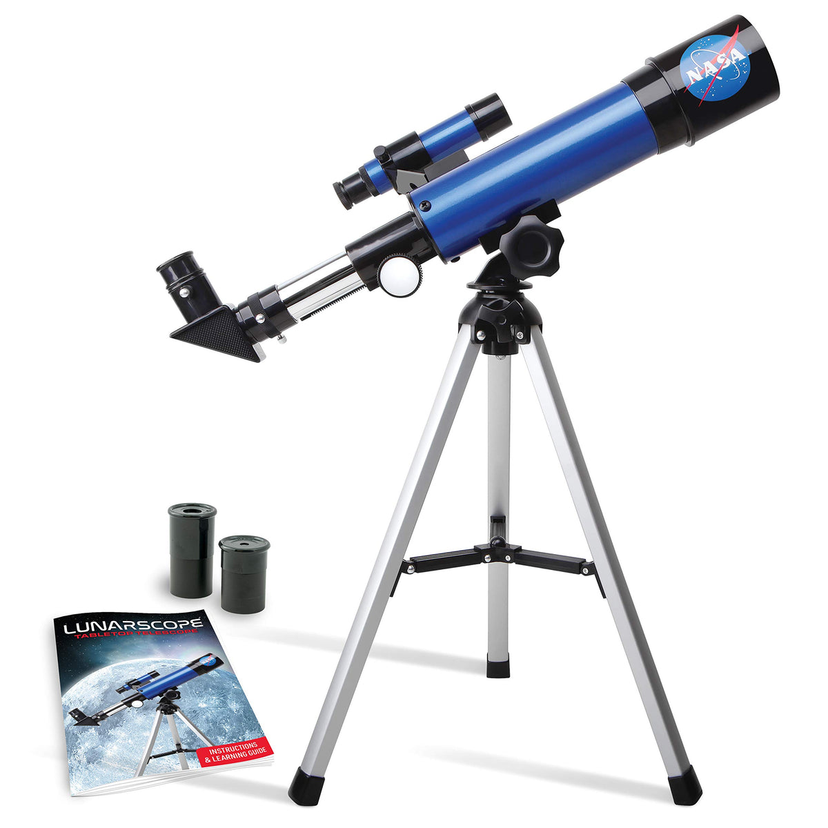 Blue Marble NASA Lunar Telescope for Kids shows moon textures in detail for learning