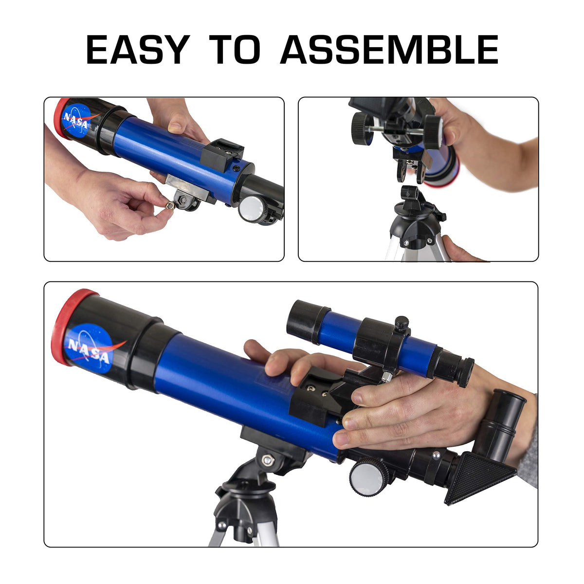 Blue Marble lunar telescope on tabletop tripod provides steady viewing