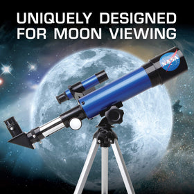 Blue Marble telescope with two eyepieces offers flexible magnification for kids