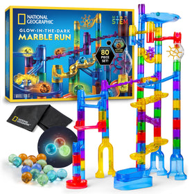 Blue Marble National Geographic glowing marble run base assembly for sturdy play