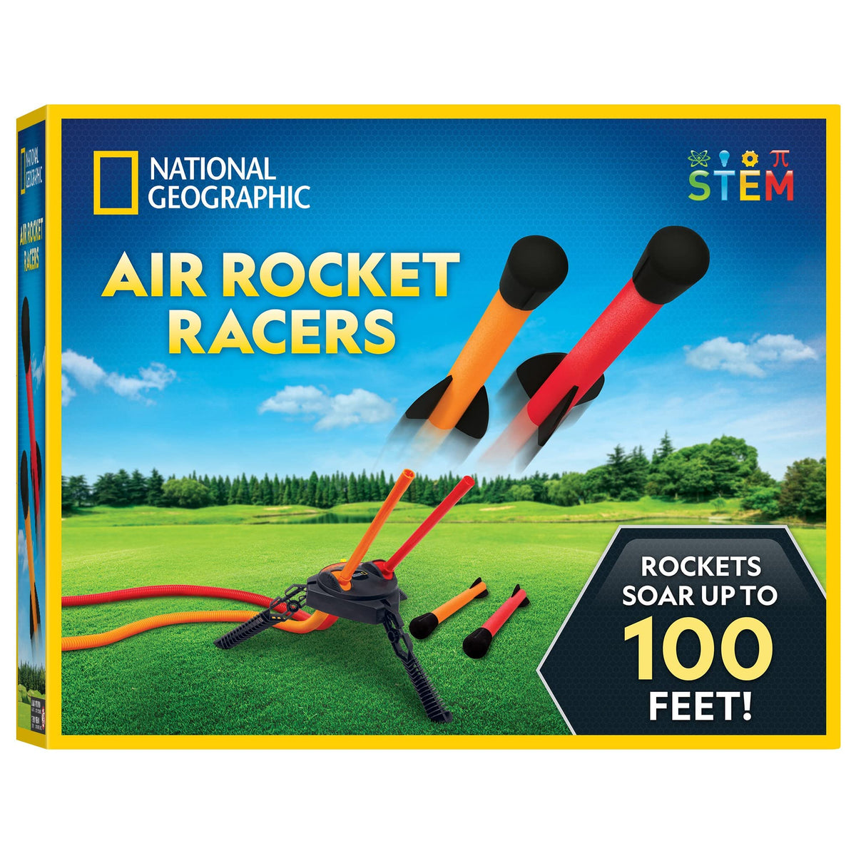 Blue Marble National Geographic Air Rocket Launcher with dual launch pad for dueling rounds