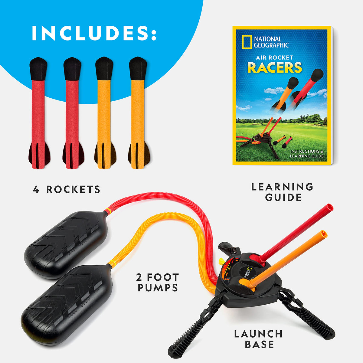 Outdoor play with air rockets promotes activity and exploration