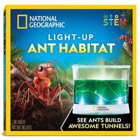 Blue Marble National Geographic Ant Habitat light-up terrarium for day and night viewing.