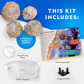 Blue Marble National Geographic geodes kit geodes inside reveal hidden minerals after cracking.
