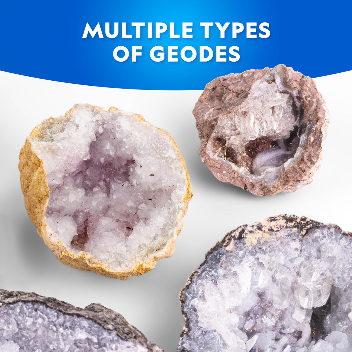 Blue Marble National Geographic geodes kit learning guide explaining geology and gemstones.