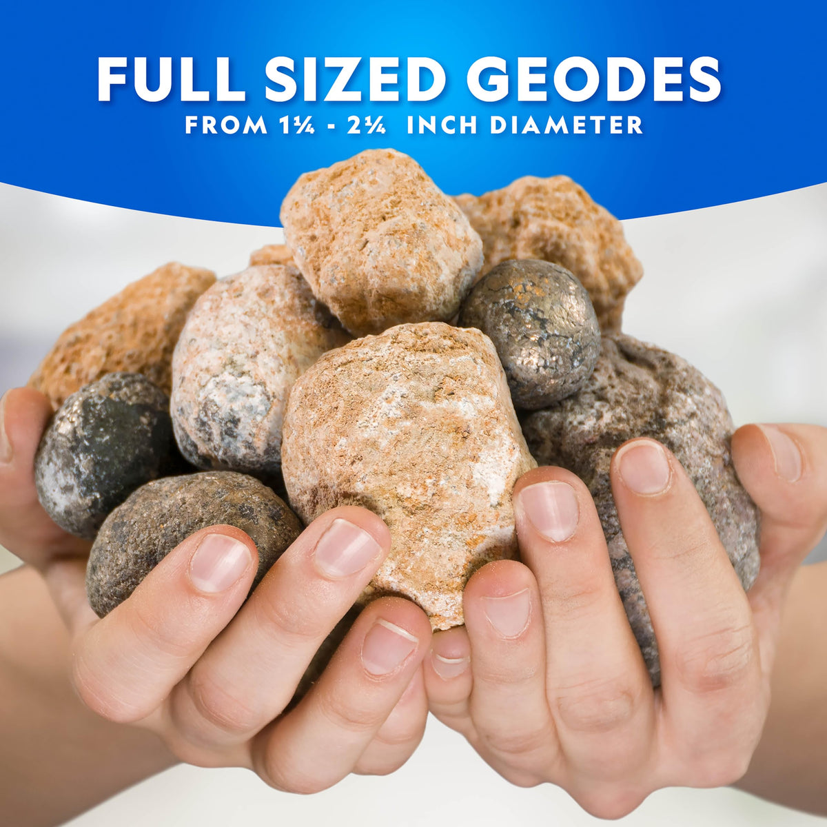 Blue Marble National Geographic geodes kit volcano rocks context for natural processes and crystal growth.