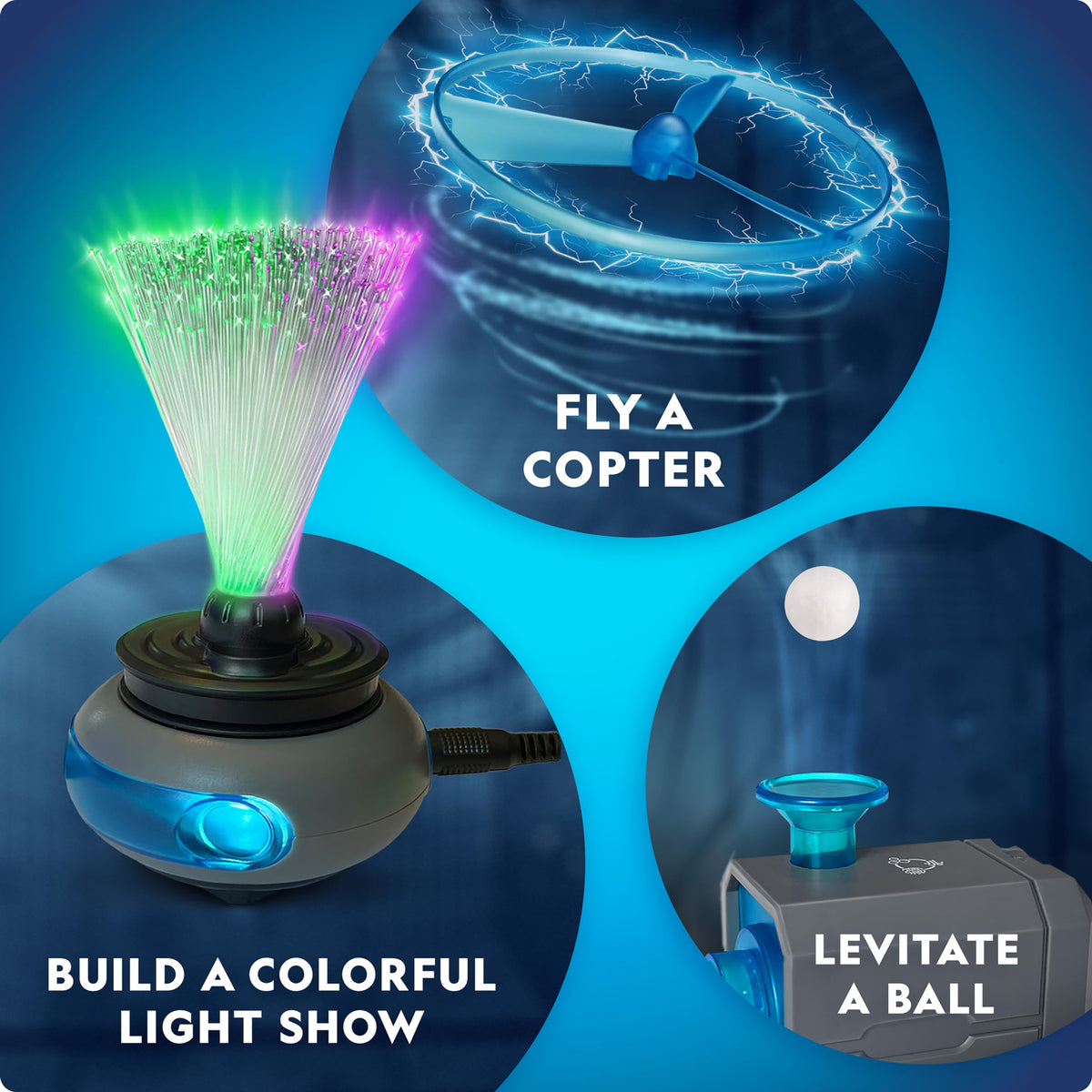 Blue Marble Circuit Maker helps kids pilot a small copter using safe electronics.