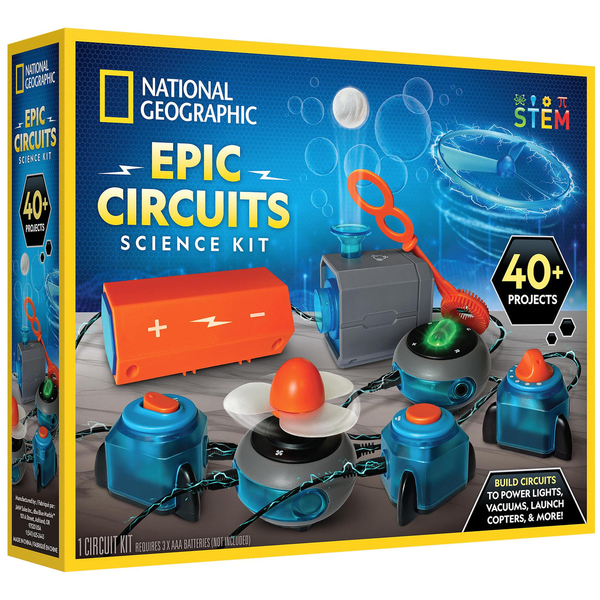 Blue Marble National Geographic Circuit Maker kit front-view shows safe, engaging STEM activity for curious kids.