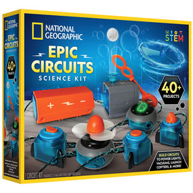 Blue Marble National Geographic Circuit Maker kit front-view shows safe, engaging STEM activity for curious kids.