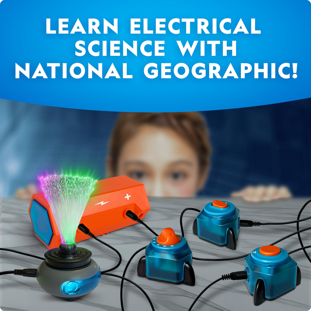 Blue Marble Circuit Maker wires snap securely for quick, tool-free connections.