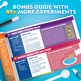 Blue Marble National Geographic kit shows coin float magic for playful science demonstrations.