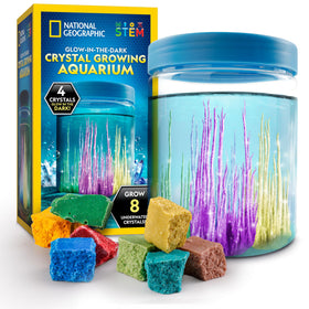 Blue Marble National Geographic crystal aquarium undersea view showcases vibrant crystals growing safely.