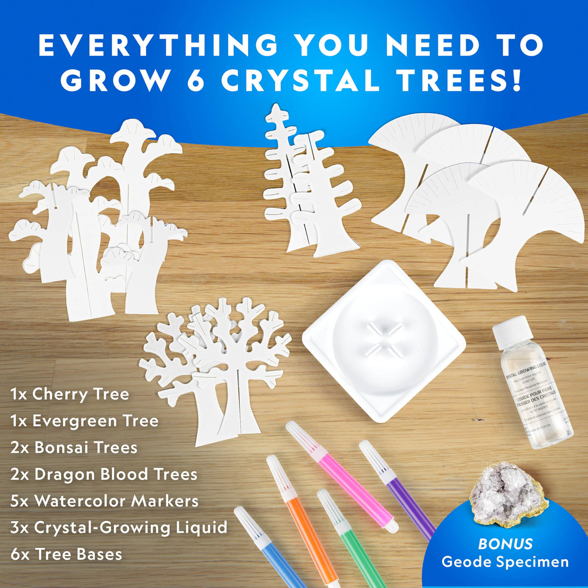 Blue Marble Crystal Growing Kit complete activity set for science and art blend