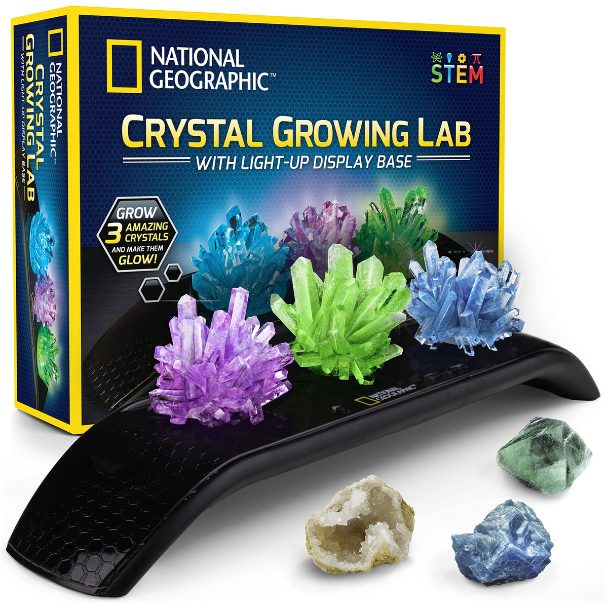 Blue Marble crystal kit setup with vibrant crystals growing.