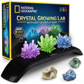 Blue Marble crystal kit setup with vibrant crystals growing.