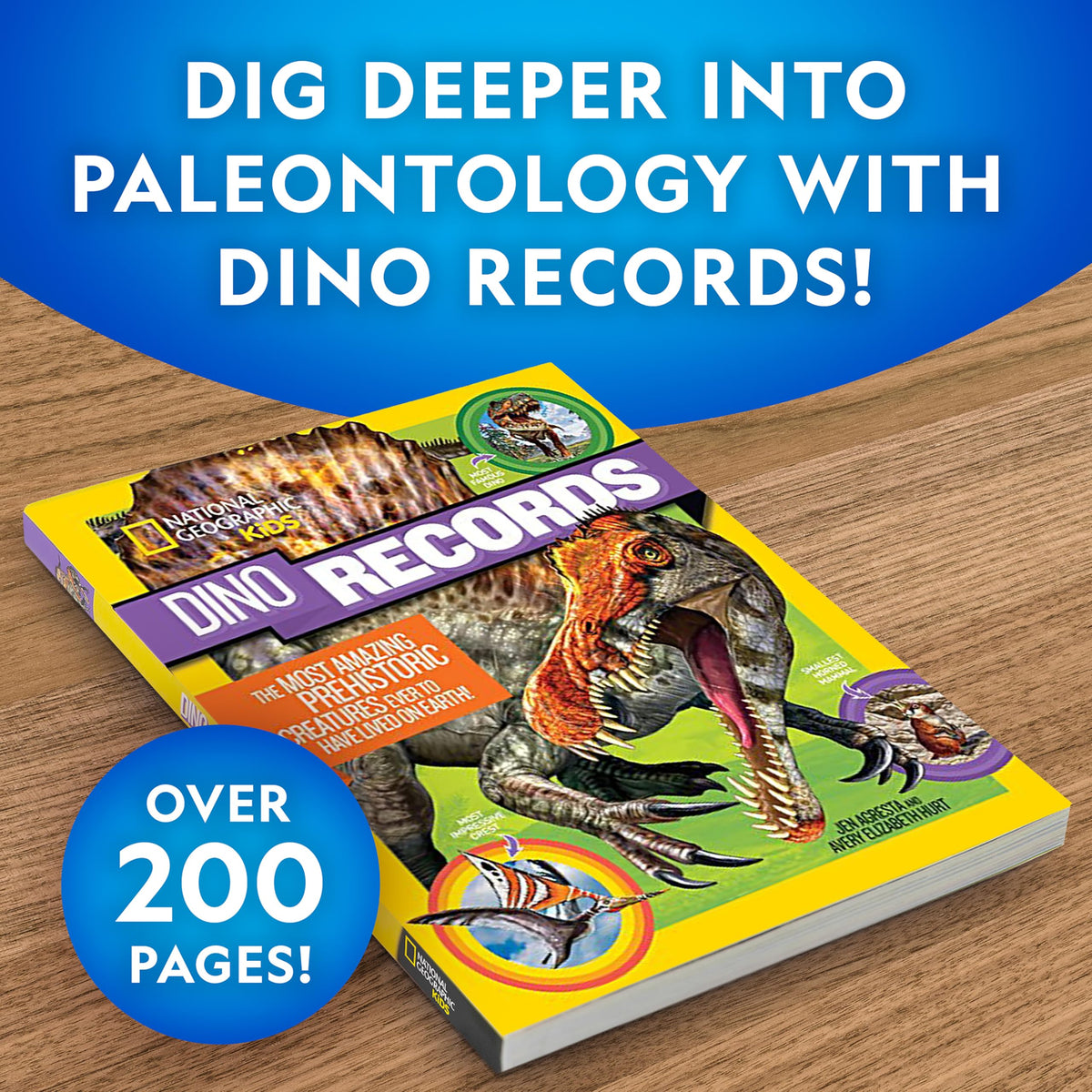 Blue Marble National Geographic Dino Records Book full-color dinosaur facts.