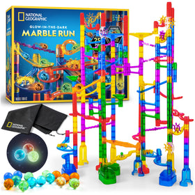 Blue Marble National Geographic glow marble run base provides sturdy foundation.