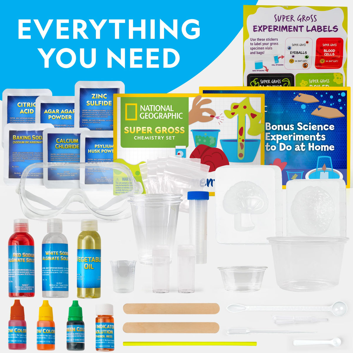 Blue Marble National Geographic Gross Science Kit polymer science and more explore everyday chemistry.