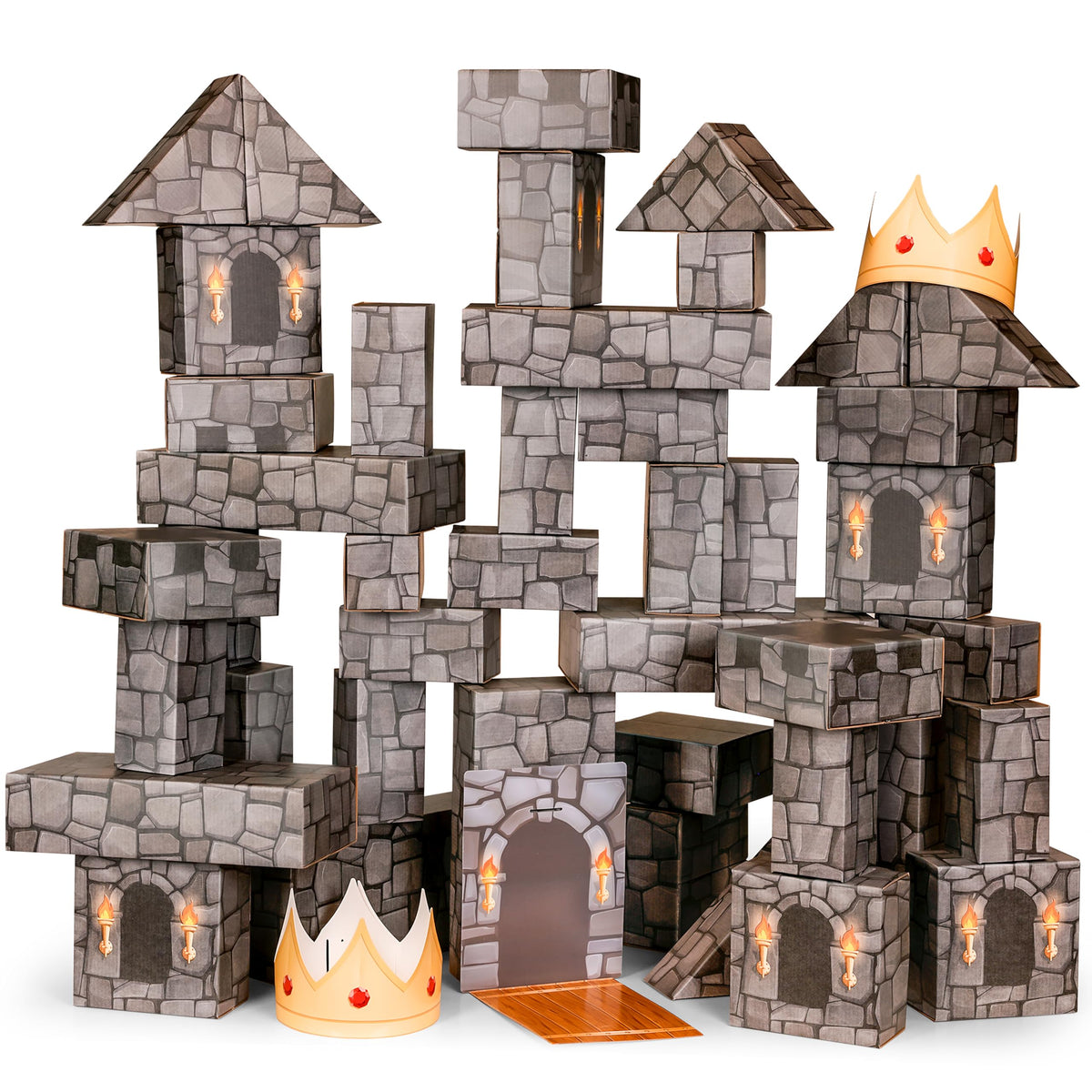 Blue Marble National Geographic jumbo blocks castle-drawbridge for imaginative play