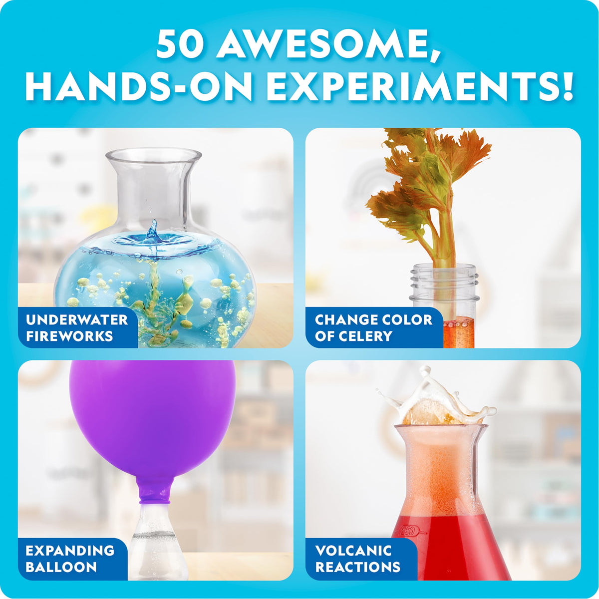 Blue Marble National Geographic Junior Chemistry Set includes 50 experiments to spark curiosity