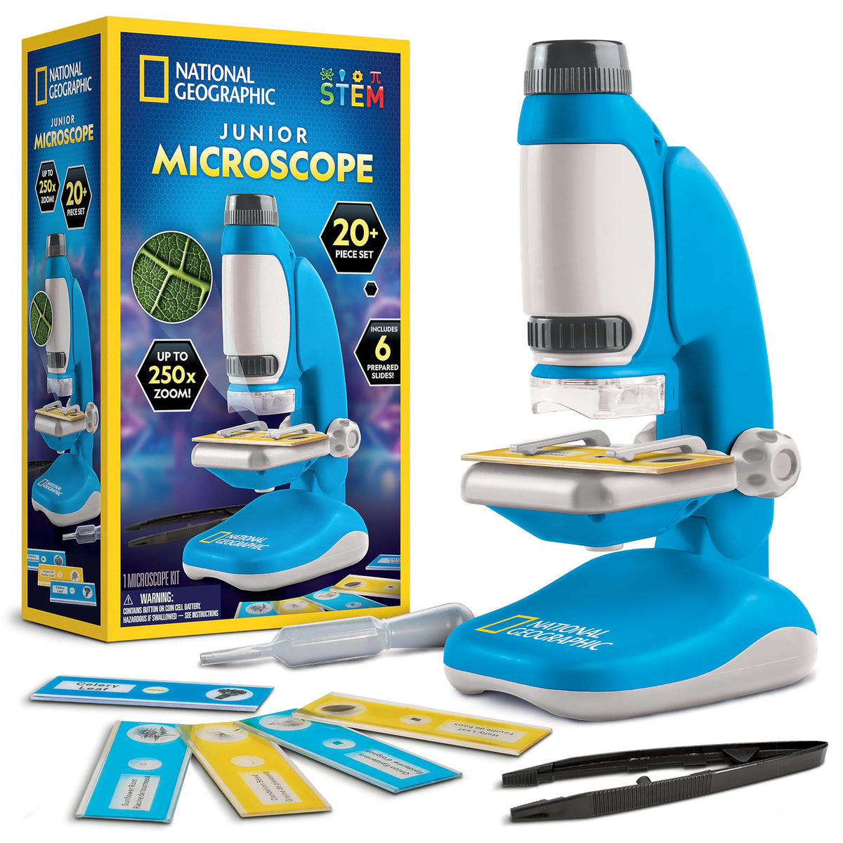 Blue Marble National Geographic Junior Microscope focus dial enables precise viewing for curious kids