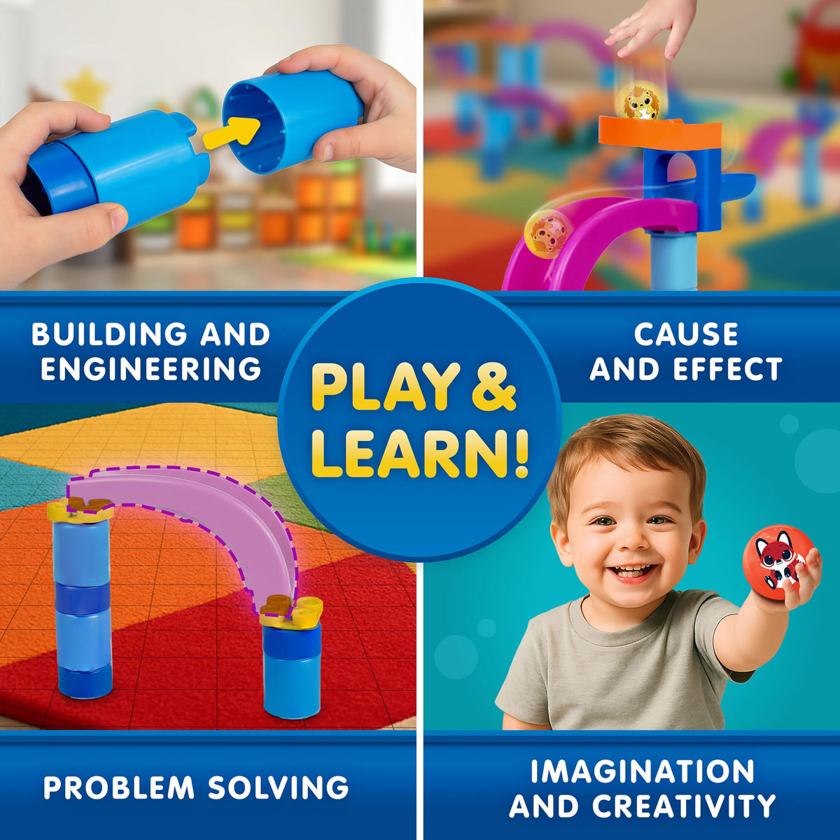 Blue Marble Junior Jumbo Marble Run starter courses guide early builders.